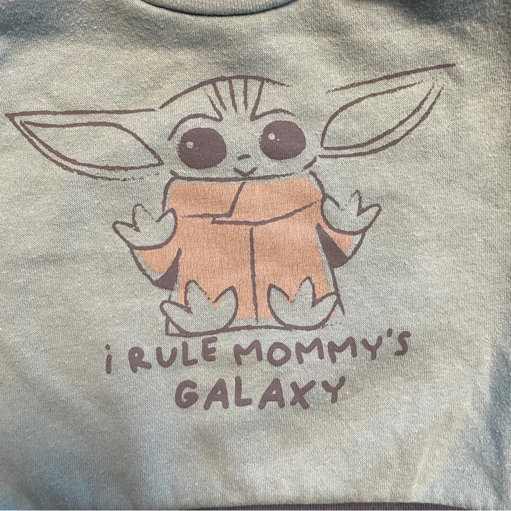 Star Wars Yoda Kids Shirt - Green and Gray 6-9 months